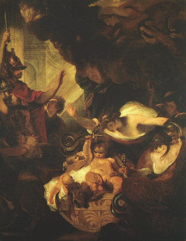Sir Joshua Reynolds The Infant Hercules Strangling the Serpents Sent by Hera oil painting image